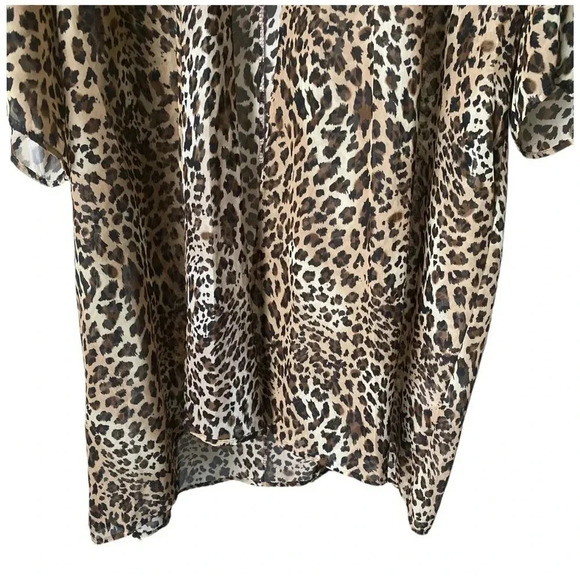 143 STORY by LINE UP | Women's Animal-Print Sheer Kimono Cover-Up Size L - Picture 6 of 8